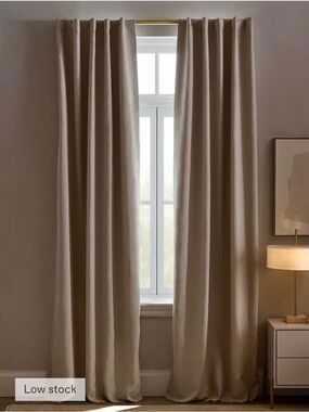 Quince European Luxe Linen Curtain Panel Dark Flax 96x96 (one panel)